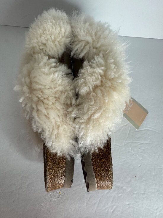 Birkenstock Daytona Shearling Fur Sandal Size EU 36 US 5 Narrow Cream Slide NEW